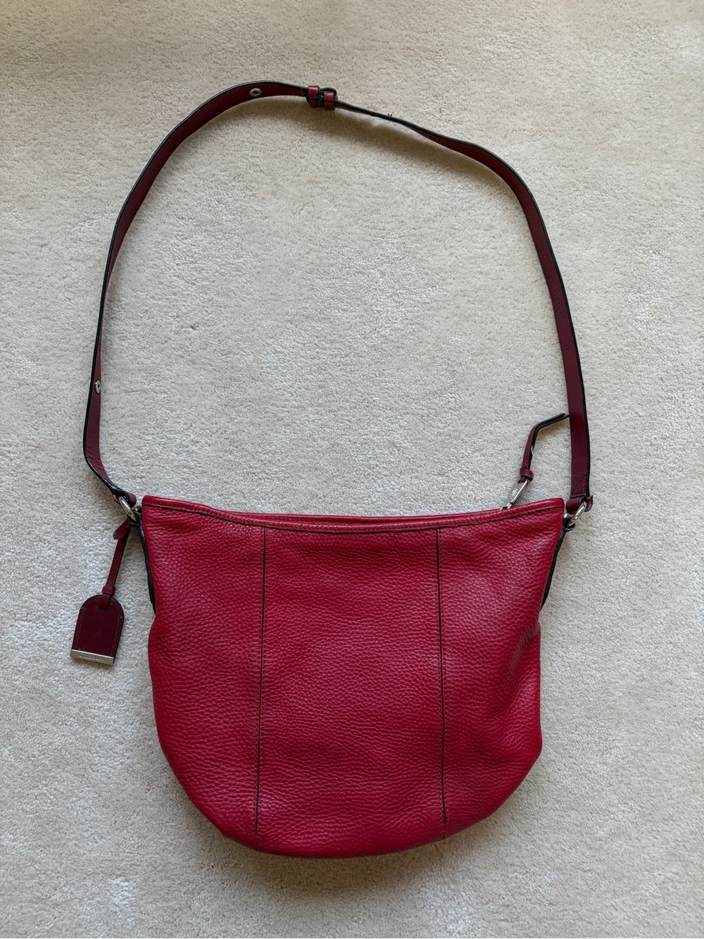 Red 100% Leather Cole Haan Shoulder Bag